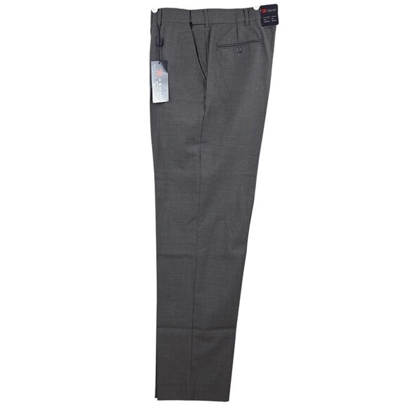HARGIO Dress Line Men's Blend Wool Grey Dress Pants Size 38x34 Flat Front NWT - Picture 2 of 13